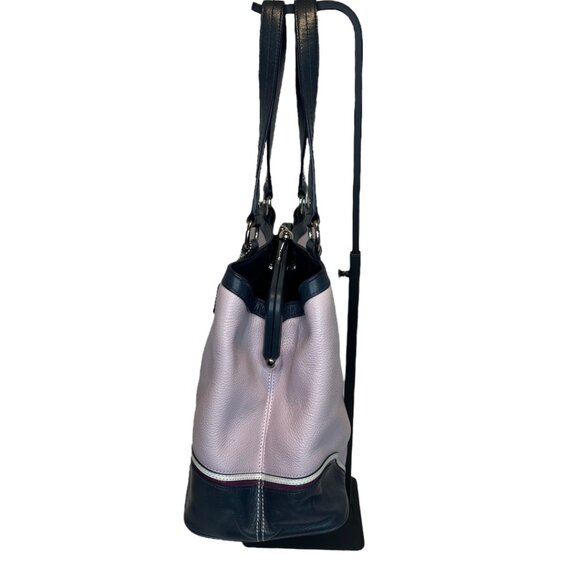 Coach Laura Spectator Lavender Leather Navy Details Satchel Shoulder Bag - Picture 3 of 11